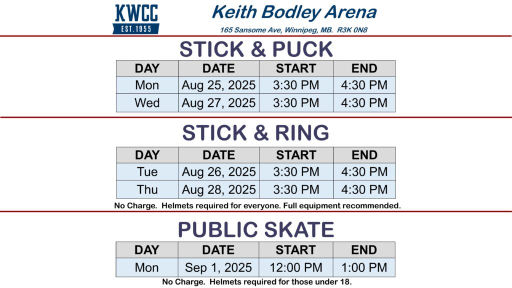 KWCC Promo Stick and Puck-Ring Public Skate 08.22.25 KWCC Promo Stick and Puck-Ring Public Skate 08.22.25
